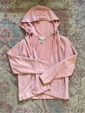 Talbots Pale Pink Hooded Zip Sweatshirt